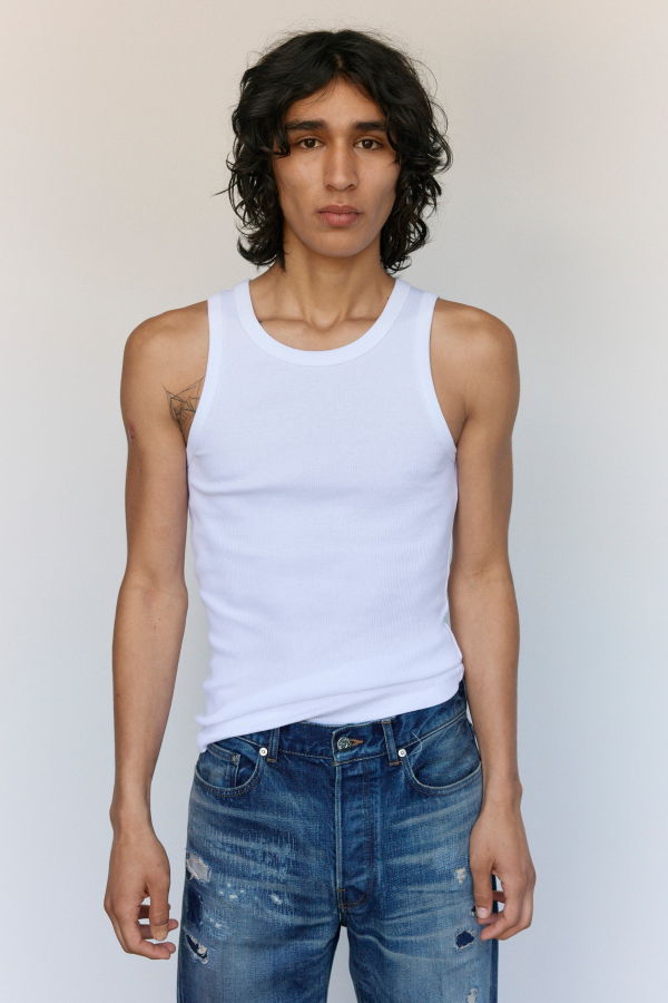 JW ANDERSON White Cotton Rib Vest