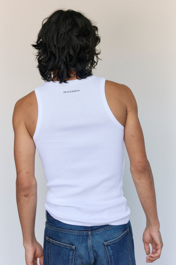 JW ANDERSON White Cotton Rib Vest