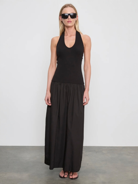 Enza Costa Silk Knit Sleeveless Twist Midi Dress - Dark Pewter | Garmentory