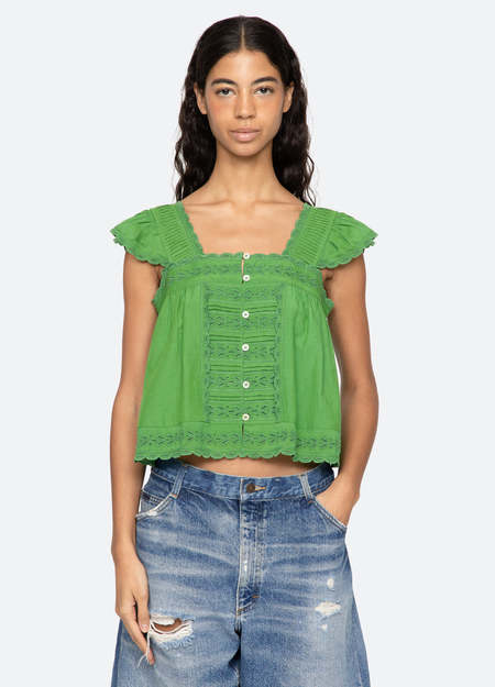 Sea NY Mable Cambric S/SLV Smocked Top | Garmentory