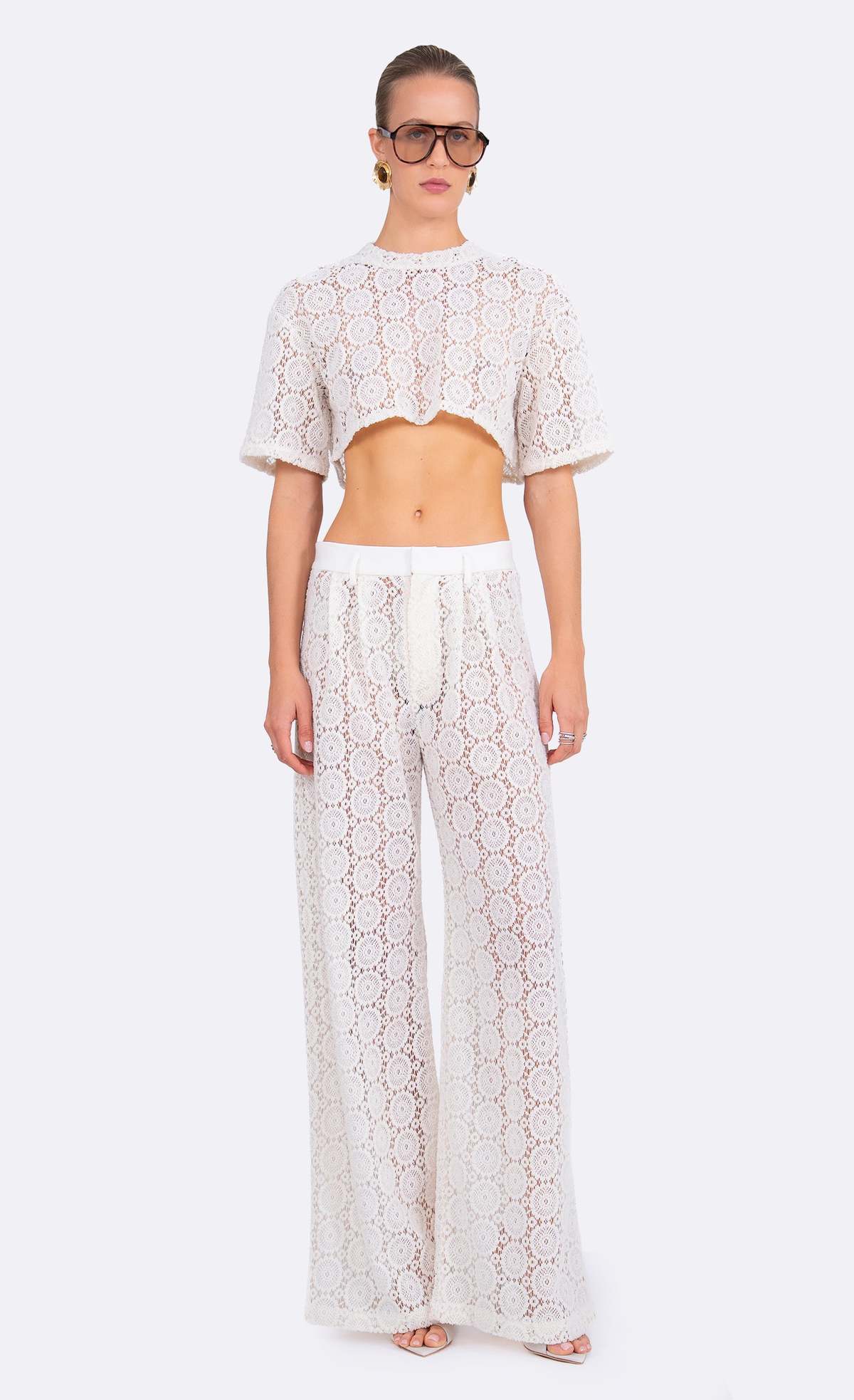 Nonchalant Label Cami Crop Top - Ivory - Image 1 of 2