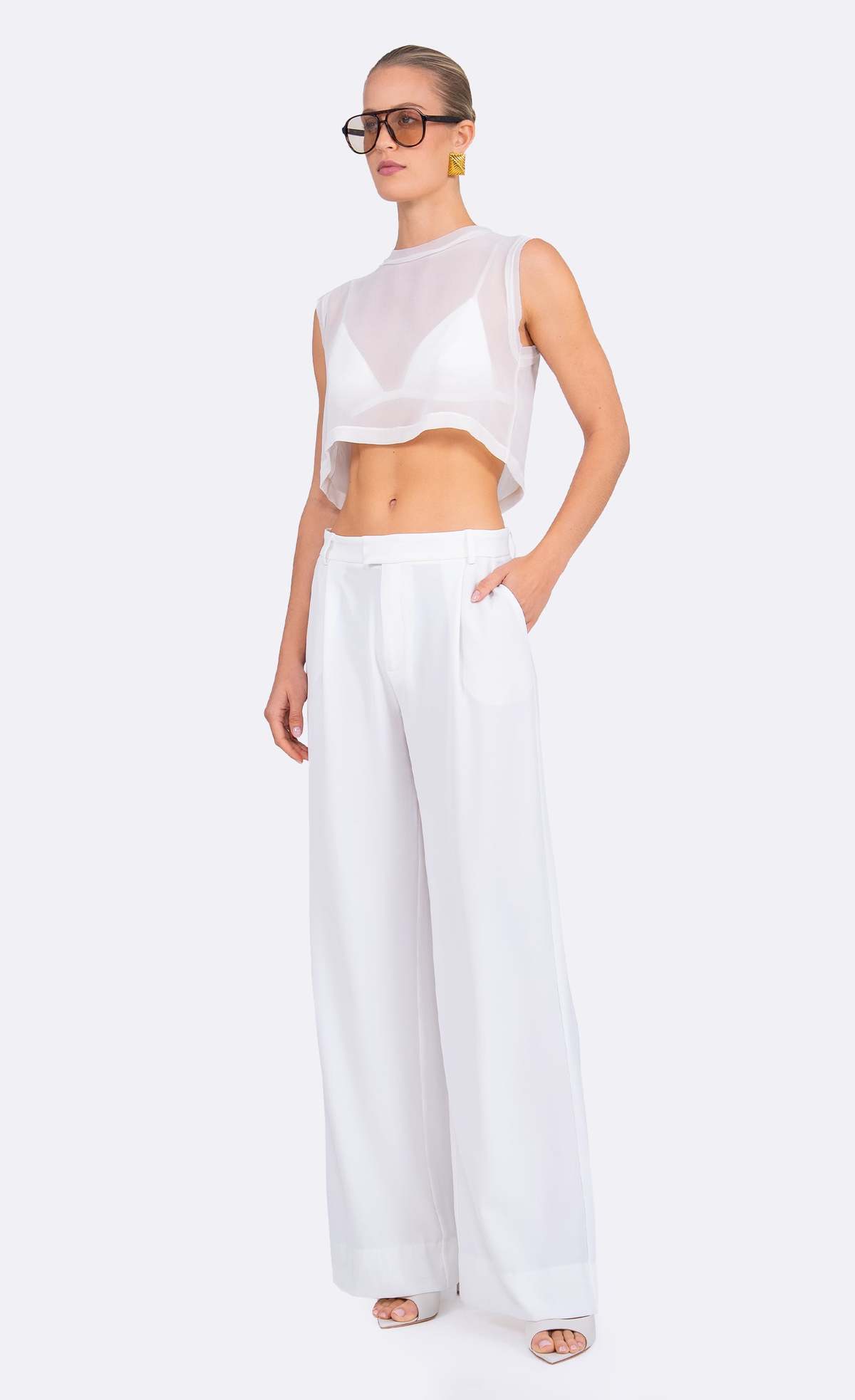 Nonchalant Label Kara Crop Top - Ivory - Image 2 of 3