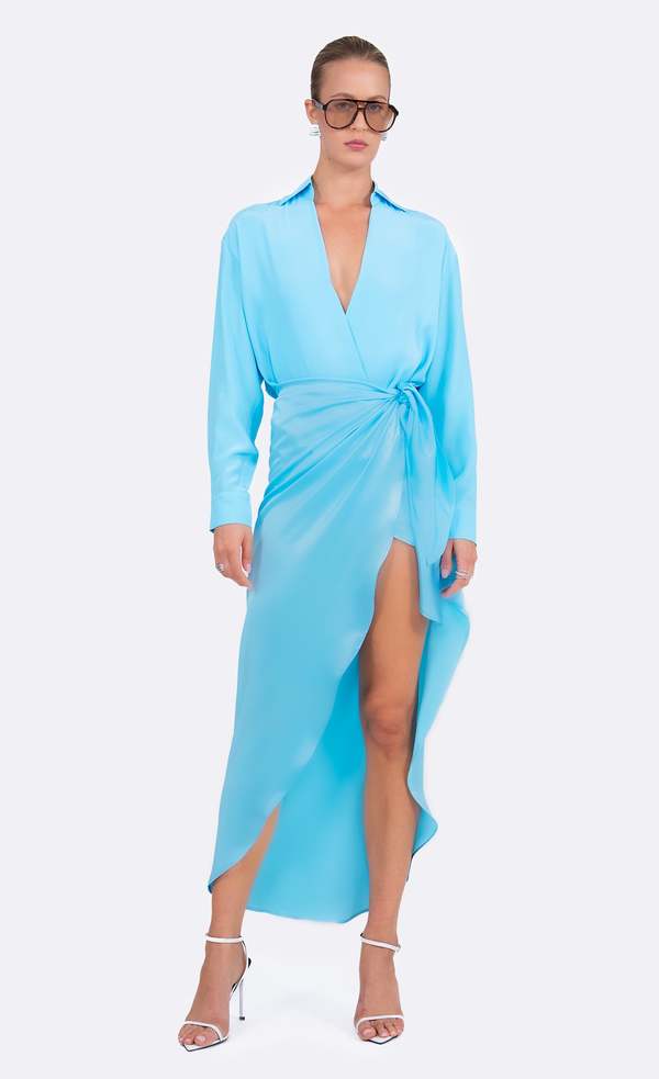 Nonchalant Label Sydney Silk Skirt - Aqua