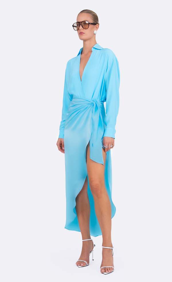 Nonchalant Label Sydney Silk Skirt - Aqua