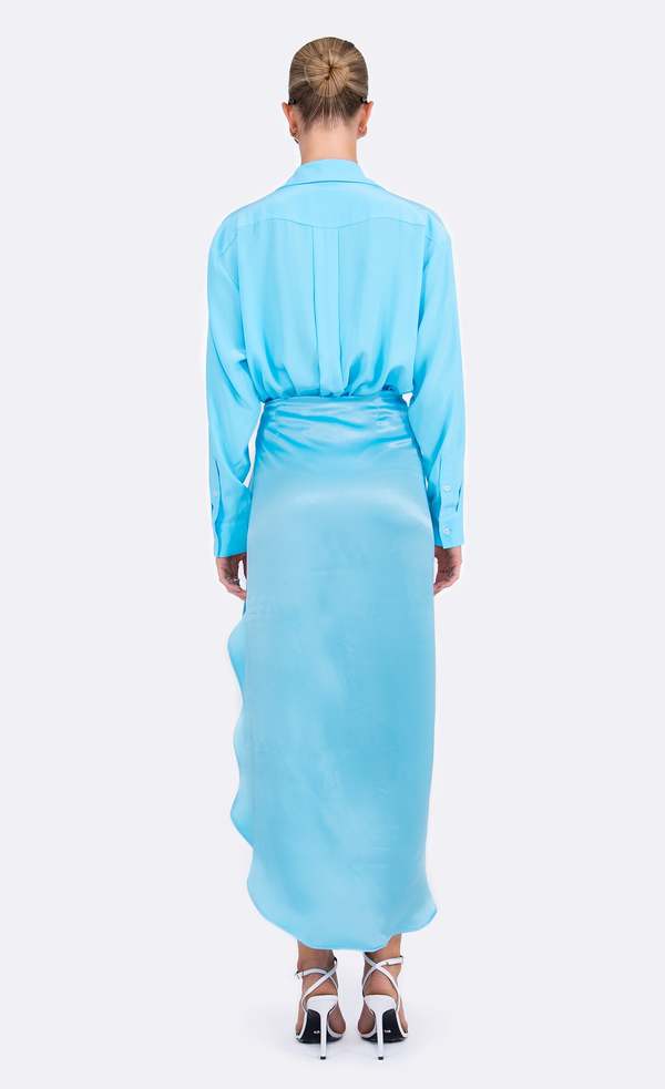 Nonchalant Label Sydney Silk Skirt - Aqua