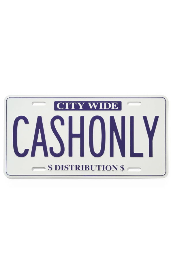 Cash Only License Plate