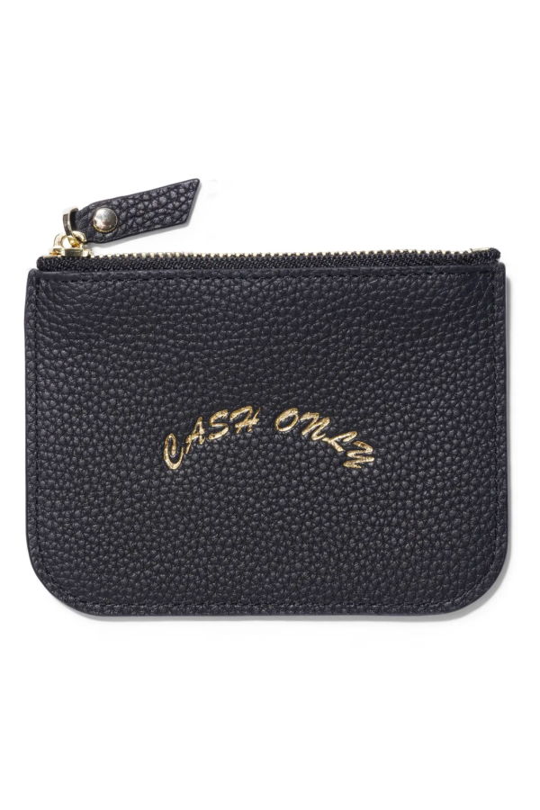 Cash Only Leather Zip Wallet