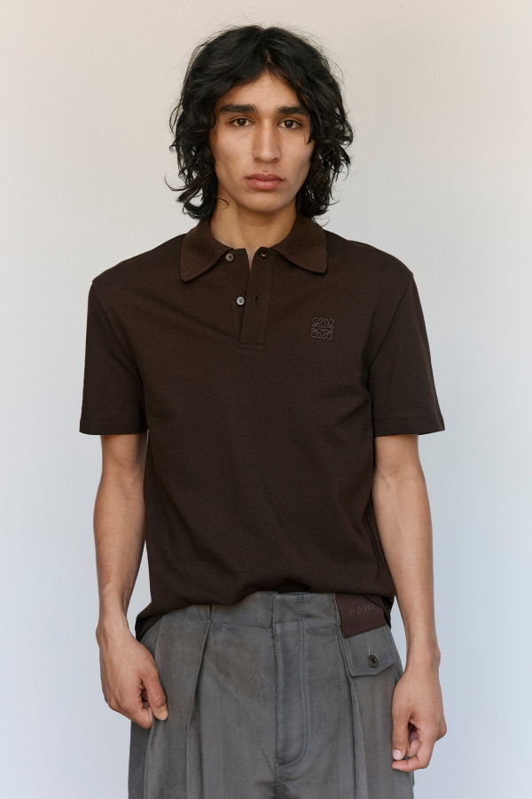 LOEWE Brown Cotton Piqué Polo