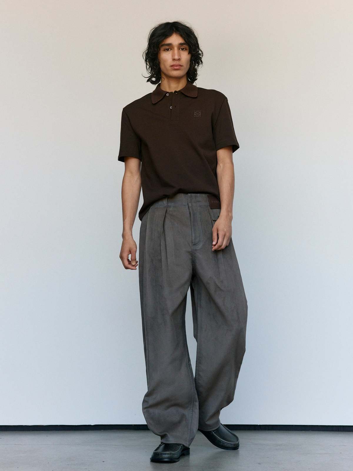 LOEWE Brown Cotton Piqué Polo - Image 2 of 8