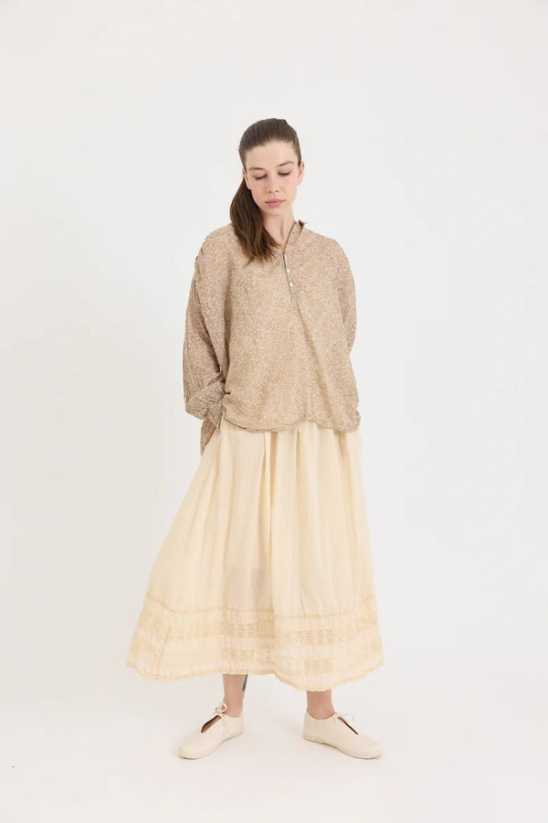 Metta Melbourne Hill Shirt Cotton Voile Ginza Print