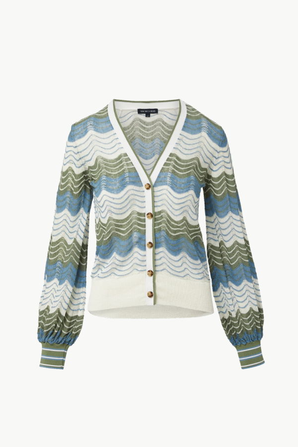 Veronica Beard Laurinor Cardigan - Dove/Sage/Blue River