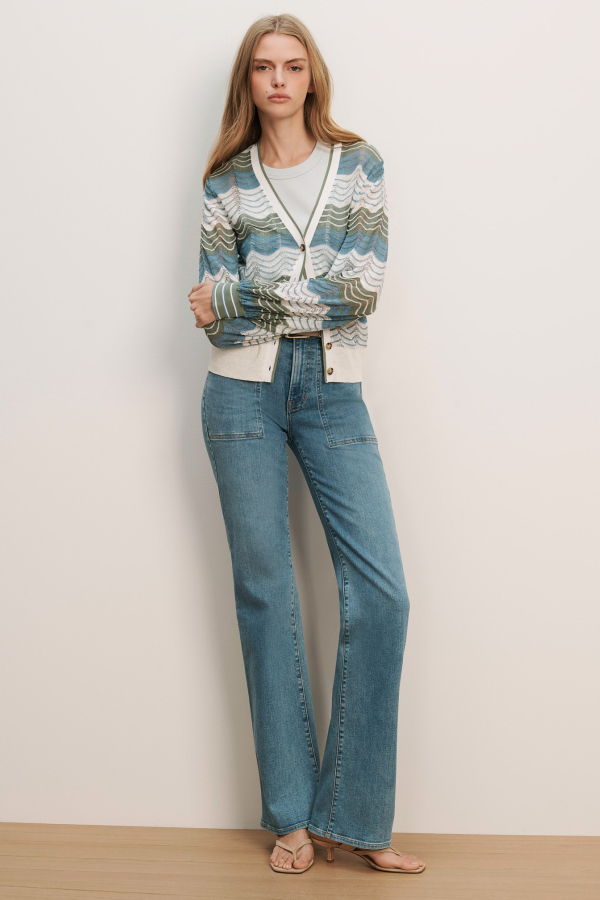 Veronica Beard Laurinor Cardigan - Dove/Sage/Blue River