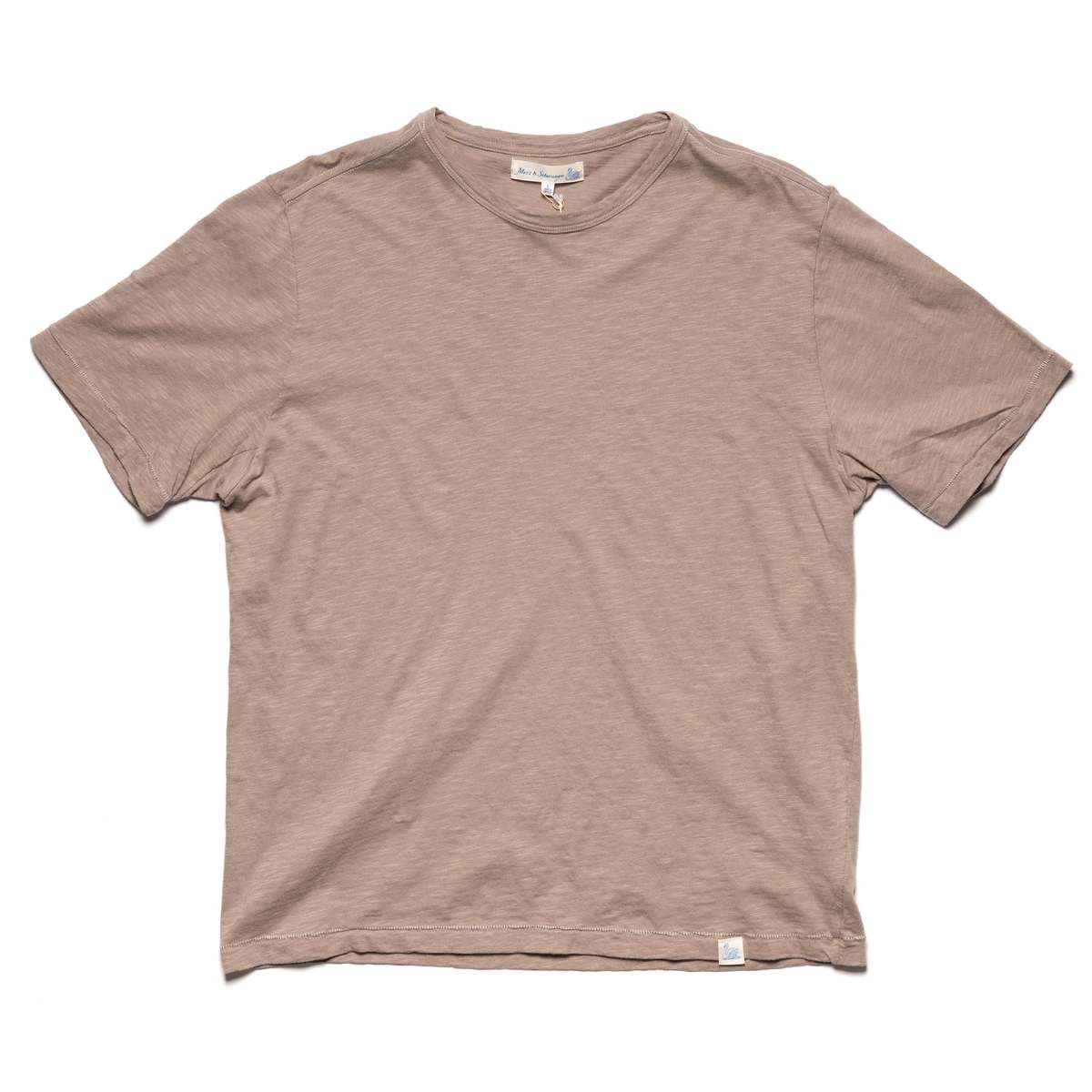 Merz b. Schwanen SCT04.061 Slub Pima Cotton T-Shirt - Faded Grain - Image 1 of 4