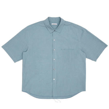 Engineered Garments Rounded Collar Shirt - Navy Candy Stripe