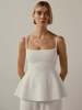 DL 1961 Peplum Tank - White - Thumbnail 1