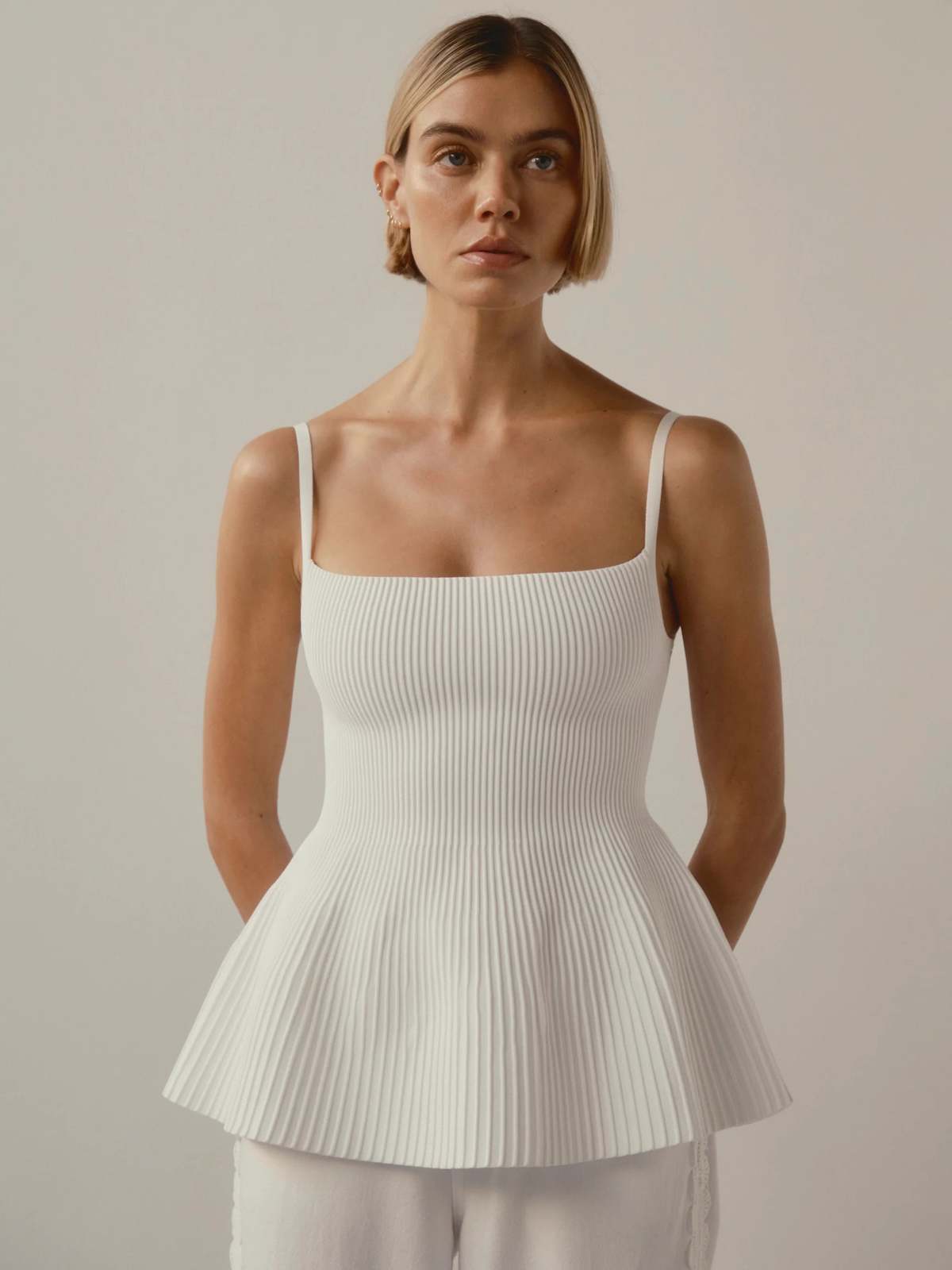 DL 1961 Peplum Tank - White - Image 1 of 3