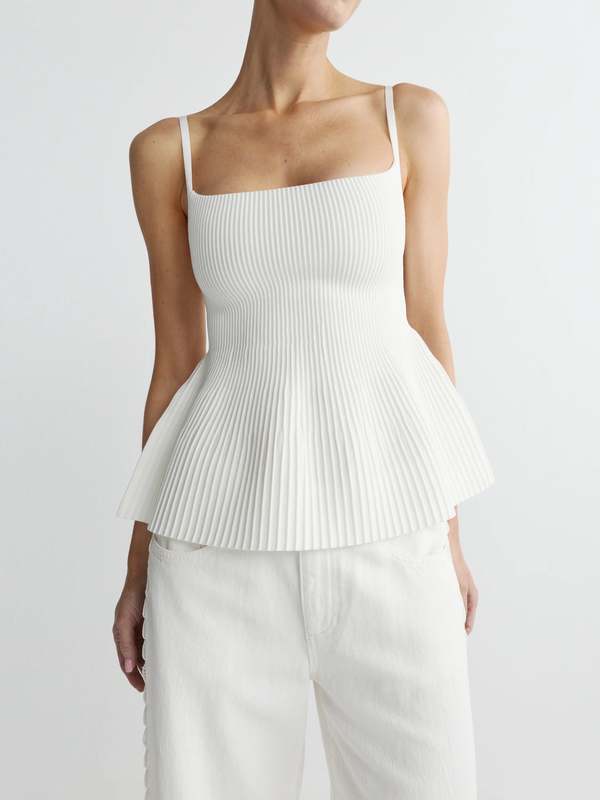 DL 1961 Peplum Tank - White