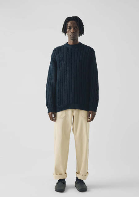Yardsale Chenille Ripple Knit - Navy/Blue | Garmentory