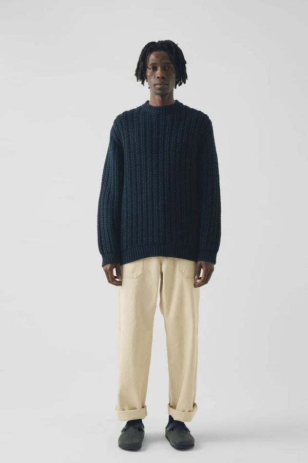 TOAST Racked Rib Sweater - Darkest Navy