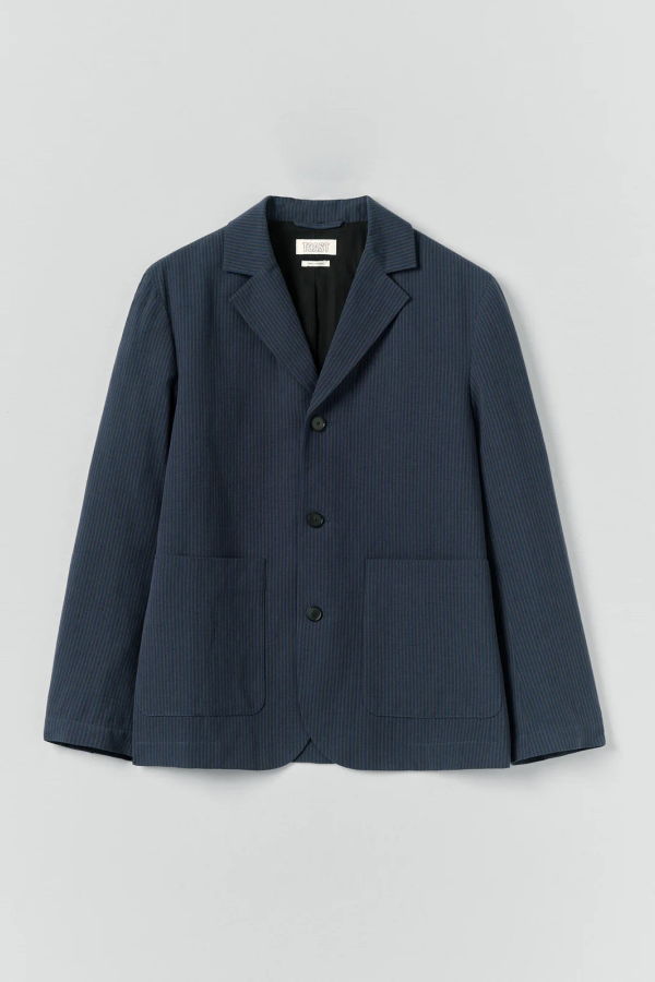 TOAST Running Stitch Blazer - Navy/Fawn