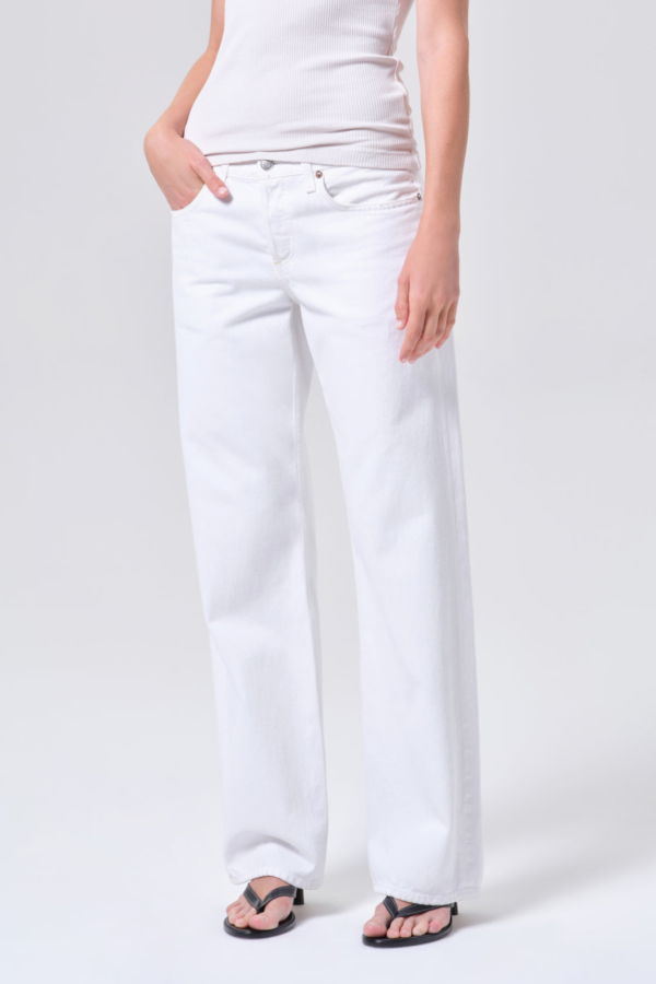 AGOLDE Low Rise Loose Jeans - Marshmallow