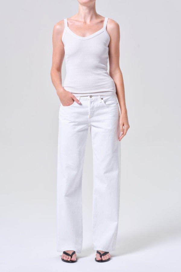 AGOLDE Low Rise Loose Jeans - Marshmallow