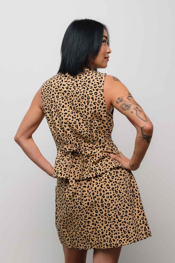 Noble Shell Flared Vest - Leopard