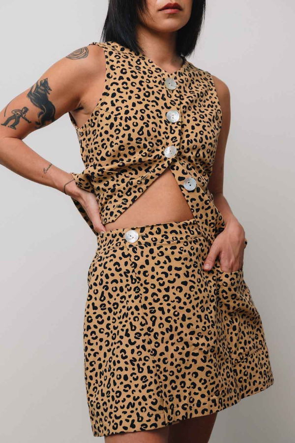 Noble Shell Utility Skort - Leopard