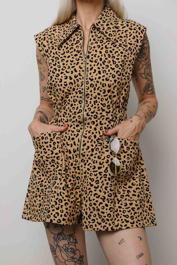 Noble Tank Suit Romper - Leopard