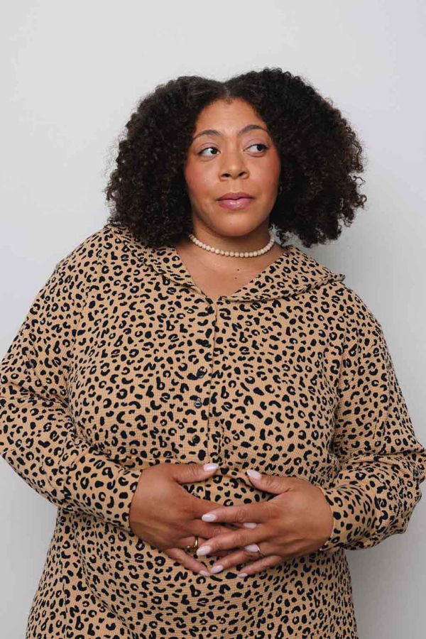 Noble Waffle Sailor Cardigan - Leopard