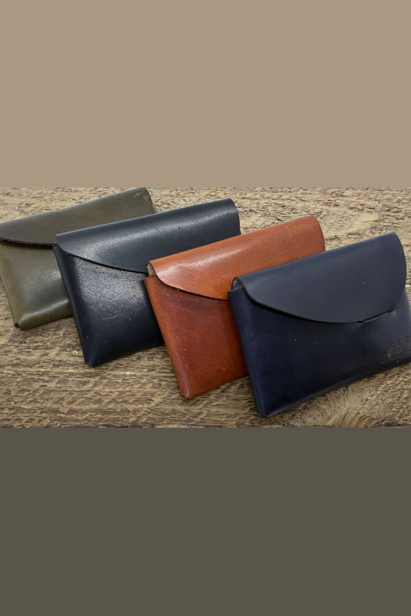 Tres Cuervos Leatherworks Yarrow Stitchless Flap Wallet - Blue
