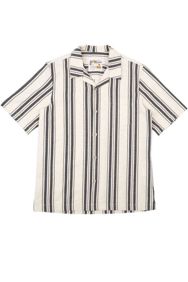 Naked & Famous Aloha Shirt Dobby Bands Shirt - Natural