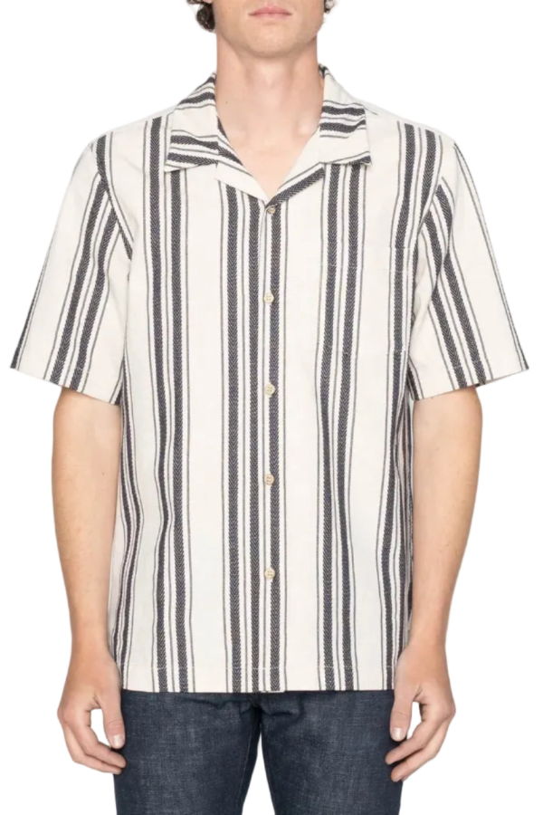 Naked & Famous Aloha Shirt Dobby Bands Shirt - Natural