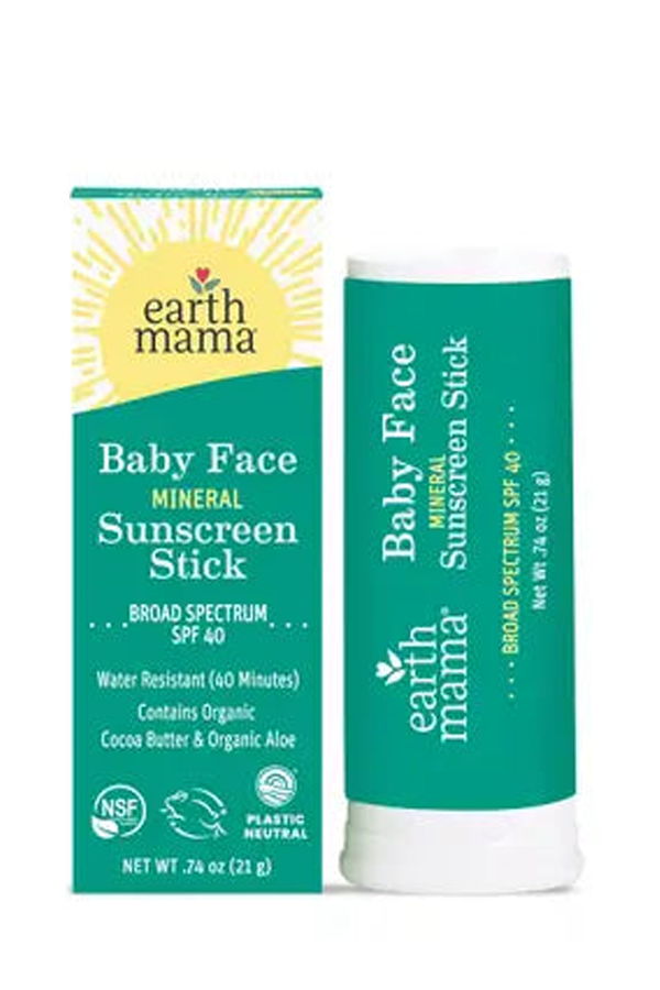 KIDS Earth Mama Baby Face Mineral Sunscreen Face Stick SPF 40