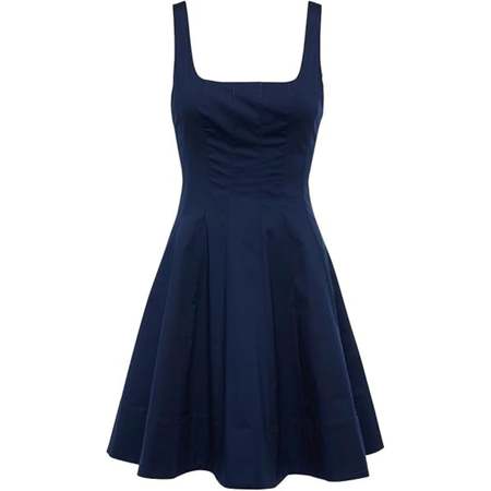 cream a line dress Cream Denim A-Line Bow Mini Kapri Dress XS