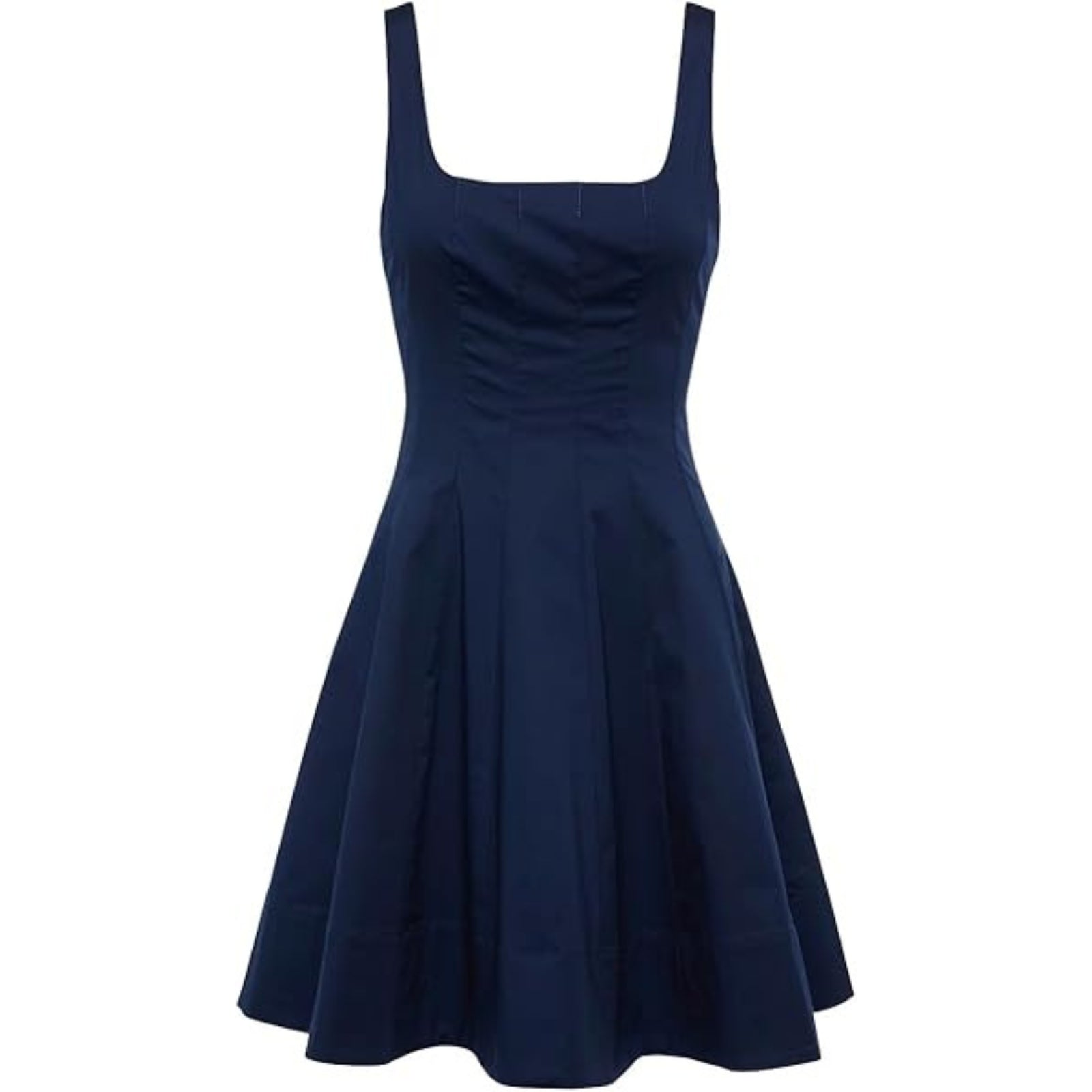 staud wells mini dress pleated cotton-blend poplin - white line skirt Staud Wells Sleeveless Cotton Mini