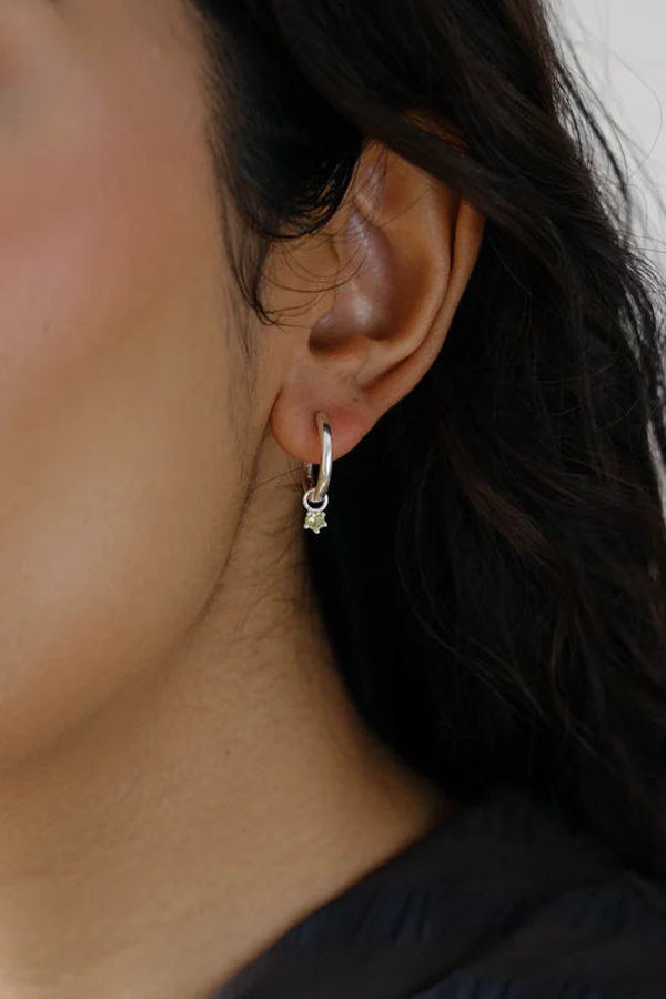 Kara Yoo Birthstone Hoops White Sapphire