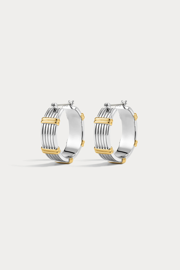 Luv AJ The Two Toned Sierra Bar Hoops