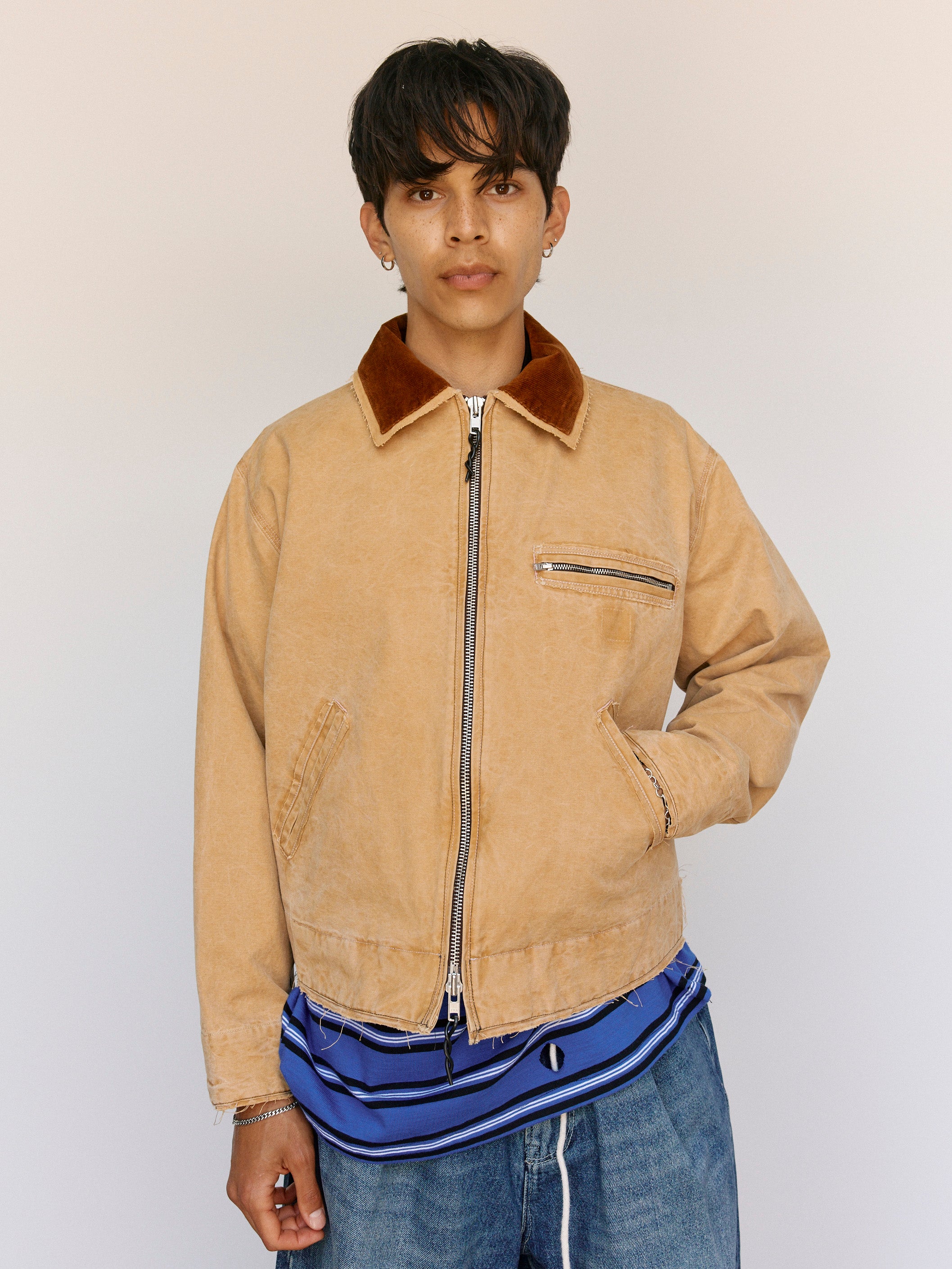 Camiel Fortgens Sand Vintage Wash Cotton Worker Jacket | Garmentory