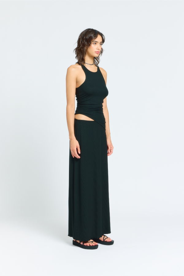 Sab Studio Asymmetric Ruched Racerback Tank Top