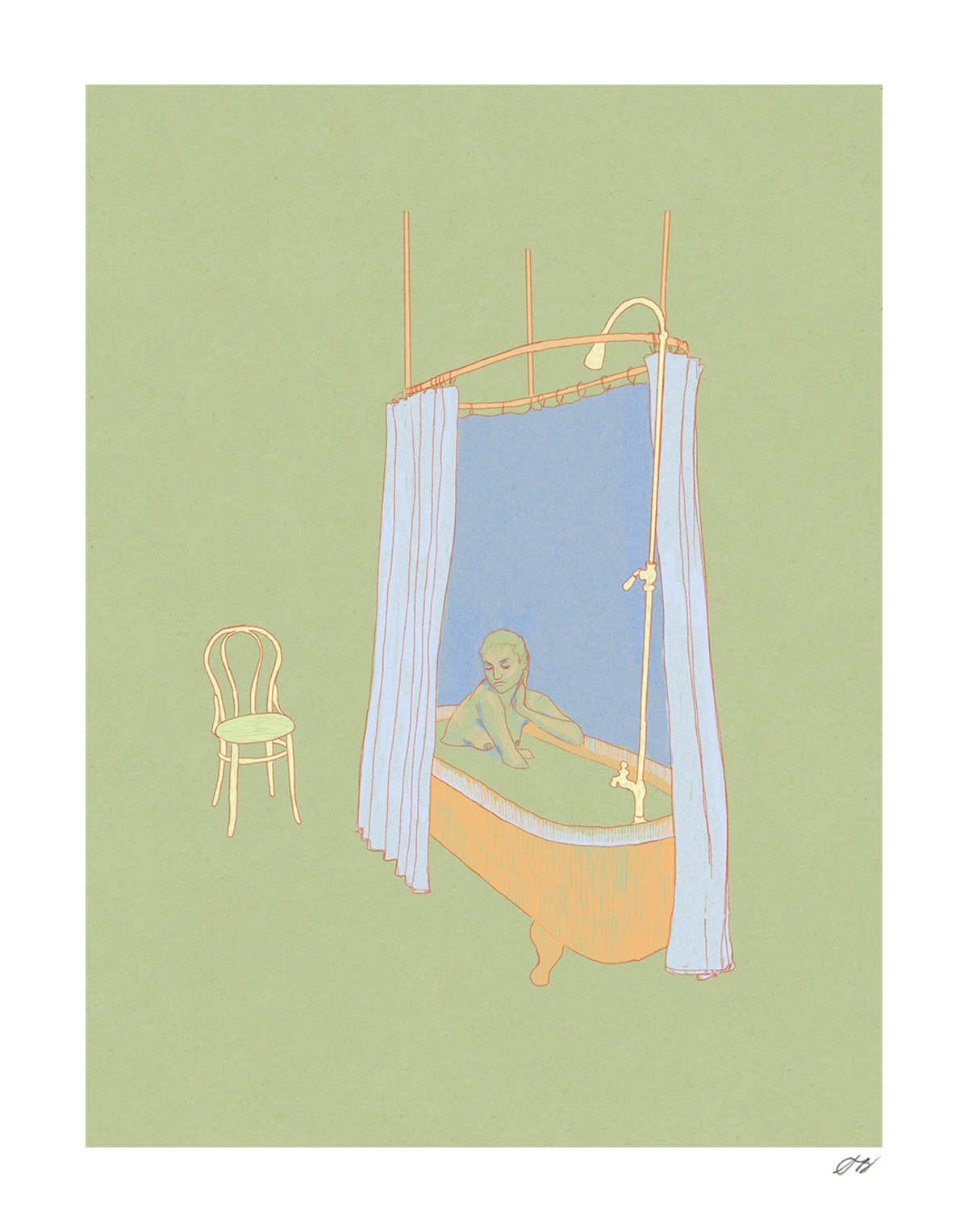 Stephanie Browne Art Bath Print - Image 1 of 3