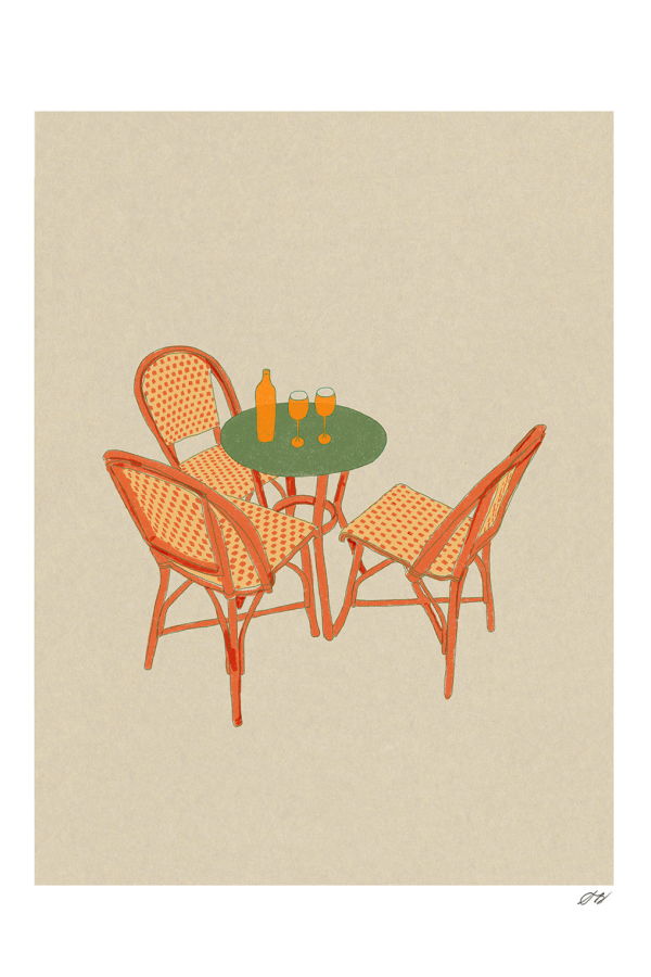 Stephanie Browne Art Bistro Table Print