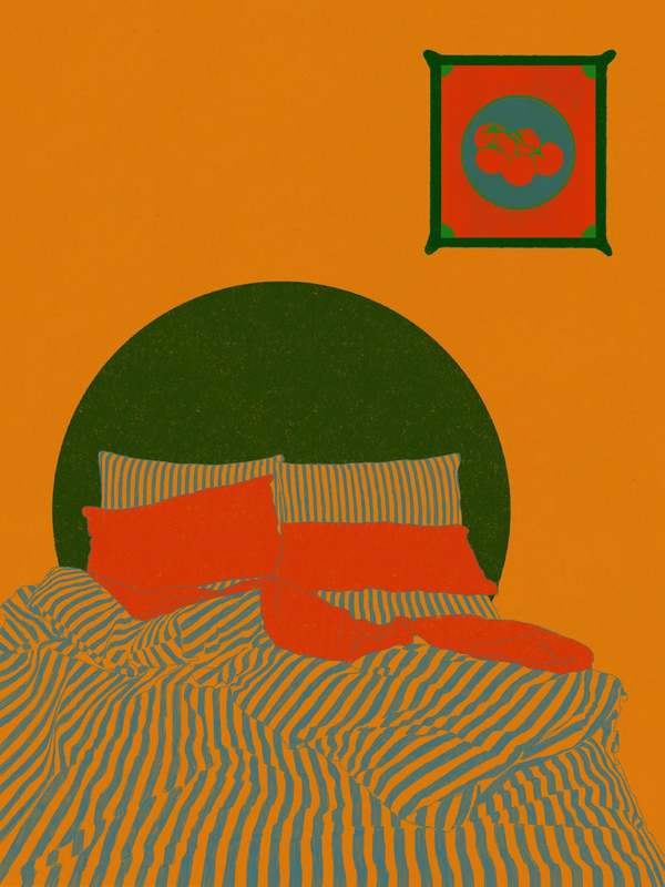 Stephanie Browne Art Striped Bed Print Stephanie Browne Art Striped Bed Print