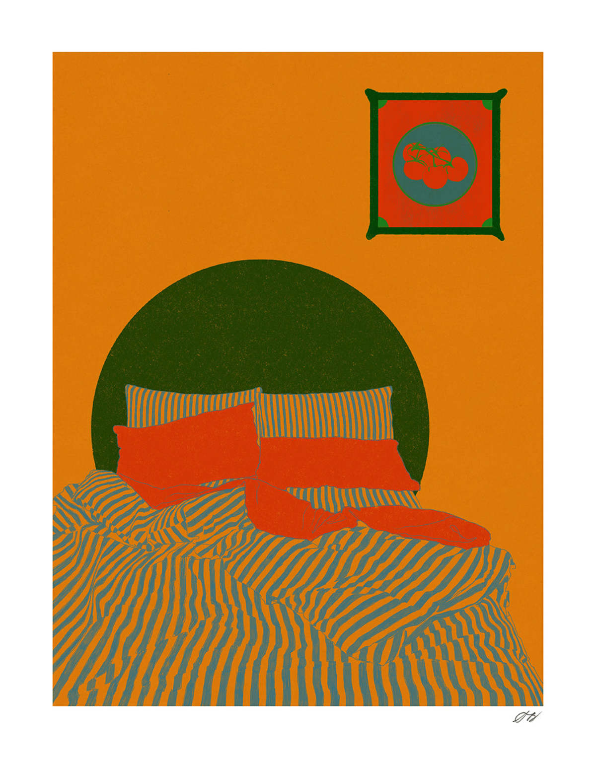 Stephanie Browne Art Striped Bed Print - Image 4 of 5