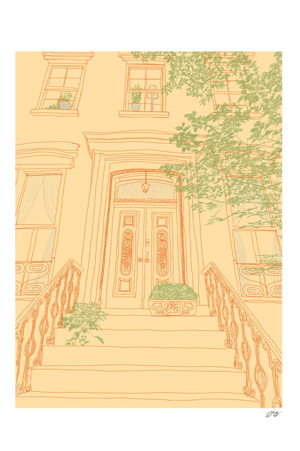 Stephanie Browne Art Yellow Townhouse Print
