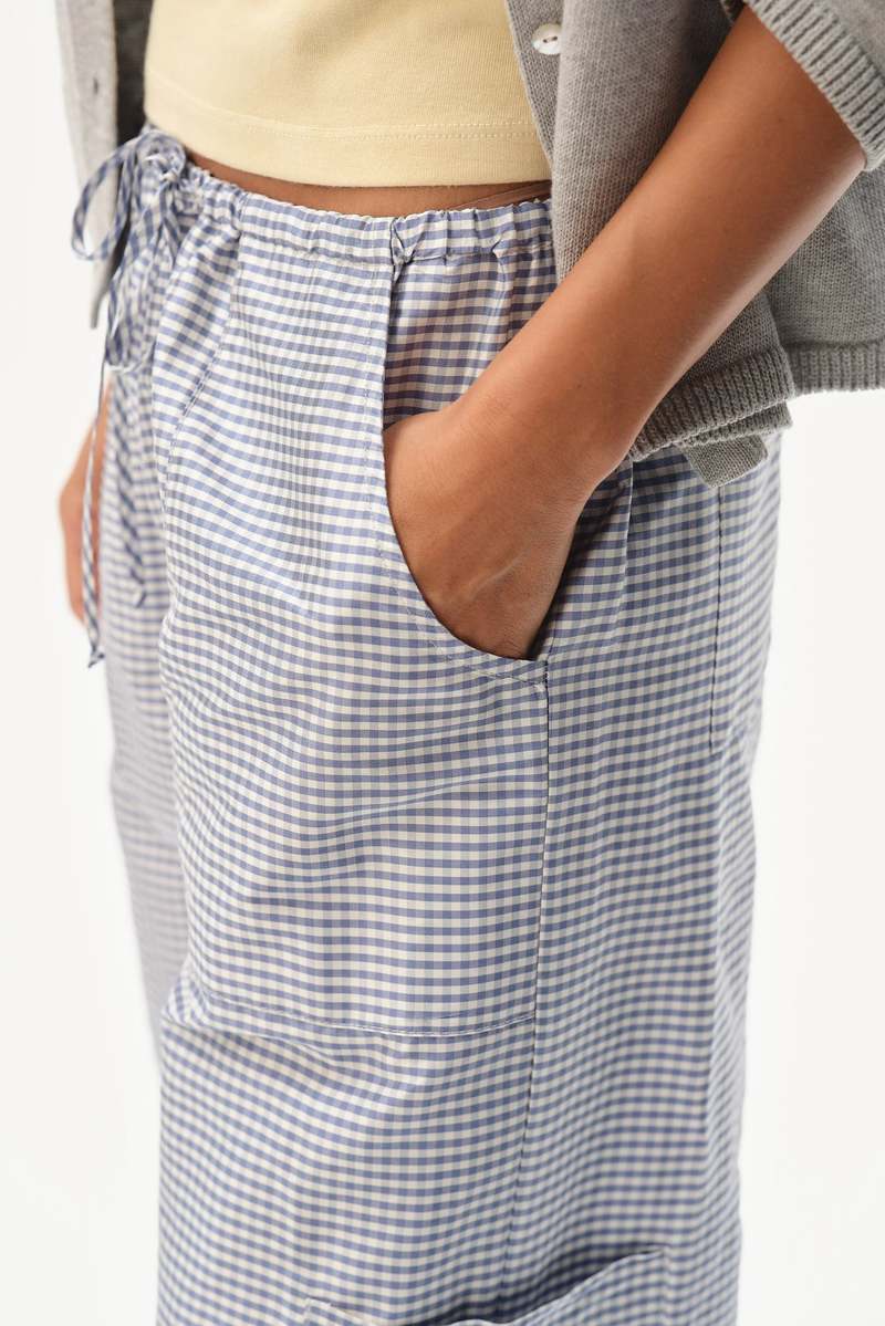 Donni. The Taffeta Gingham Cargo Pant