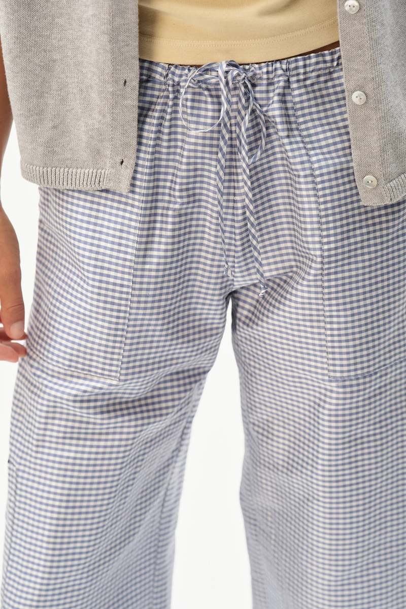 Donni. The Taffeta Gingham Cargo Pant