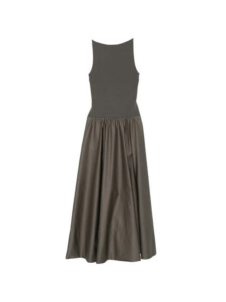 matteau ribbed-knit and cotton maxi dress Matteau Knit And Cotton Dress - Black main image 1