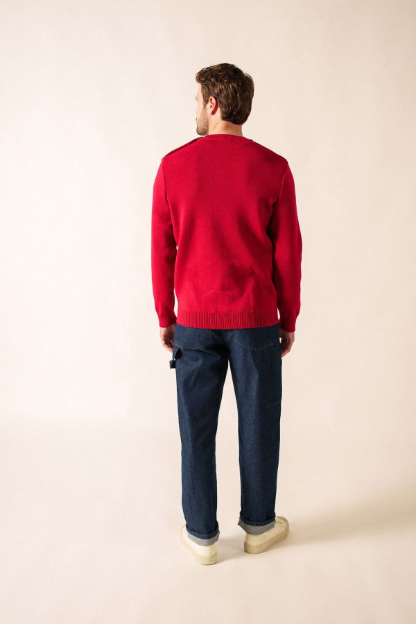 Saint James Cancale Fisherman Sweater - Maroon