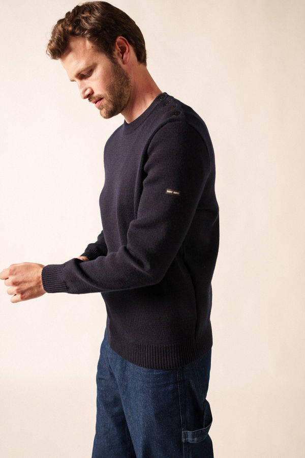 Saint James Cancale Fisherman Sweater - Navy